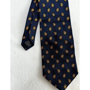 Brooks Brothers Makers Tie Navy Blue Paisley Pure Silk